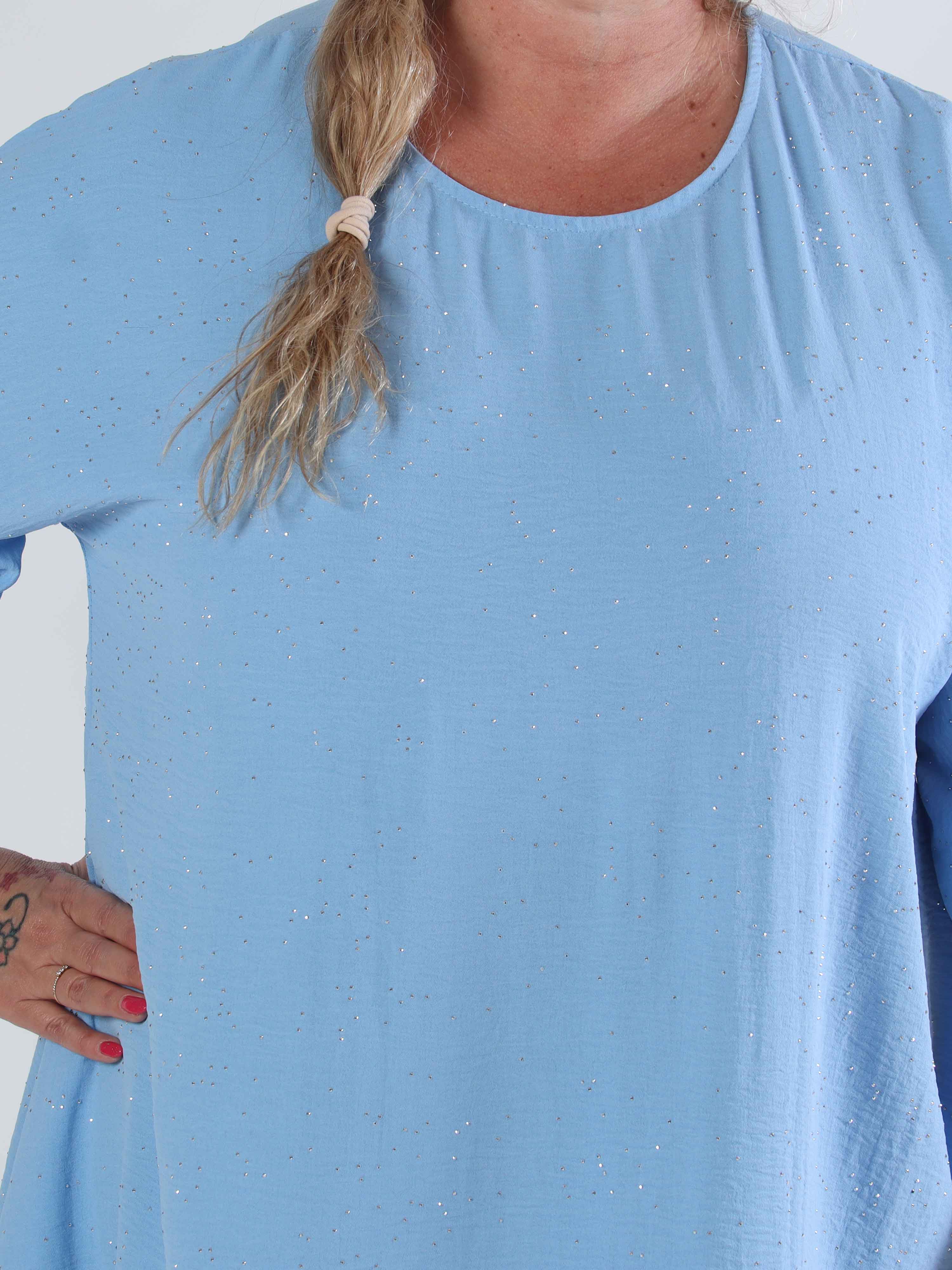 Johanne - Ensfarvet plus size kjole pyntet med similisten